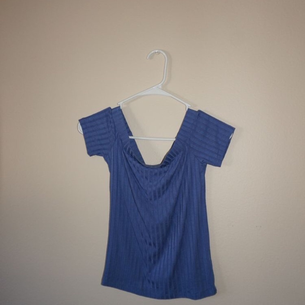 Blue off the shoulder